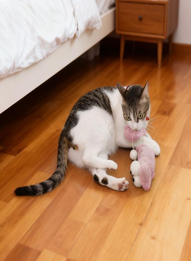 Andiker Catnip Toys for Cats, Cute Caterpillar Design Cat Pillar with Pompom Ball Cat Kicker Toy Containing Catnip Silvervine Galls Fruit Interactive Cat Toys for Indoor Cats (Pink) - Image 5